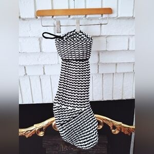 Elegant Black and White Holiday Stocking